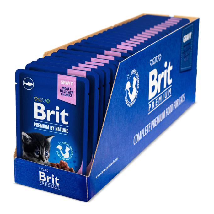 Brit Premium Cat White Fish for Kitten pouch Вологий корм з білою рибою для кошенят (в соусі) 100г 24шт