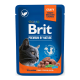 Brit Premium Cat Salmon for Sterilised pouch Вологий корм з лососем для дорослих стерилізованих котів (в соусі) 100г 24шт