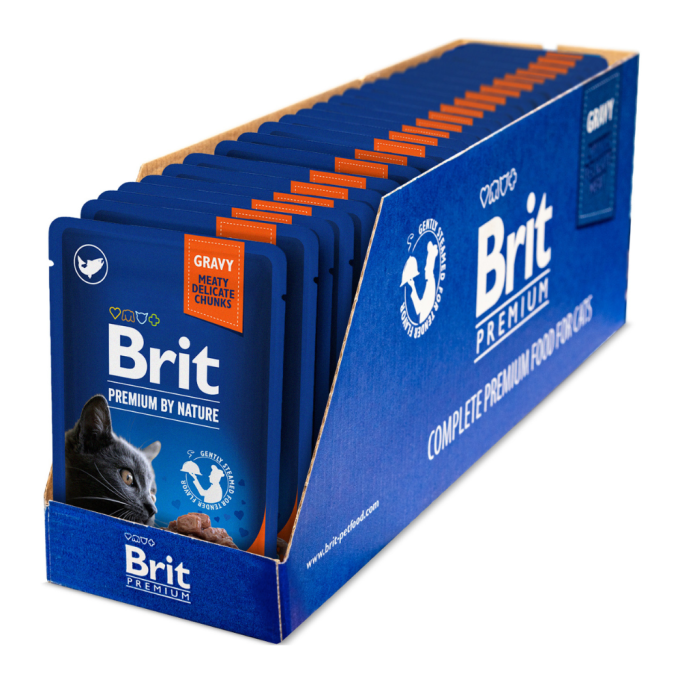 Brit Premium Cat Salmon for Sterilised pouch Вологий корм з лососем для дорослих стерилізованих котів (в соусі) 100г 24шт
