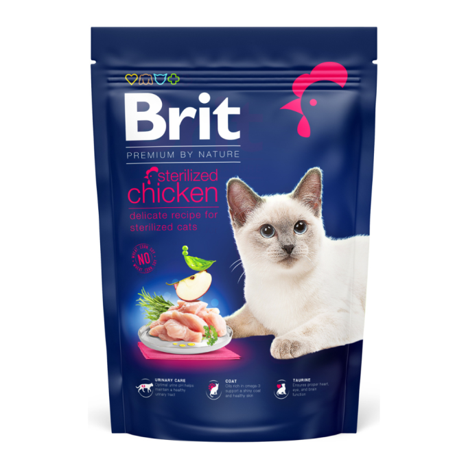 Brit Premium by Nature Cat Sterilized Chicken Сухий корм з куркою для стерилізованих котів 800г