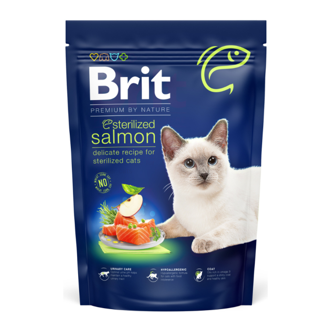 Brit Premium by Nature Cat Sterilized Salmon Сухий корм з лососем для стерилізованих котів 1,5кг