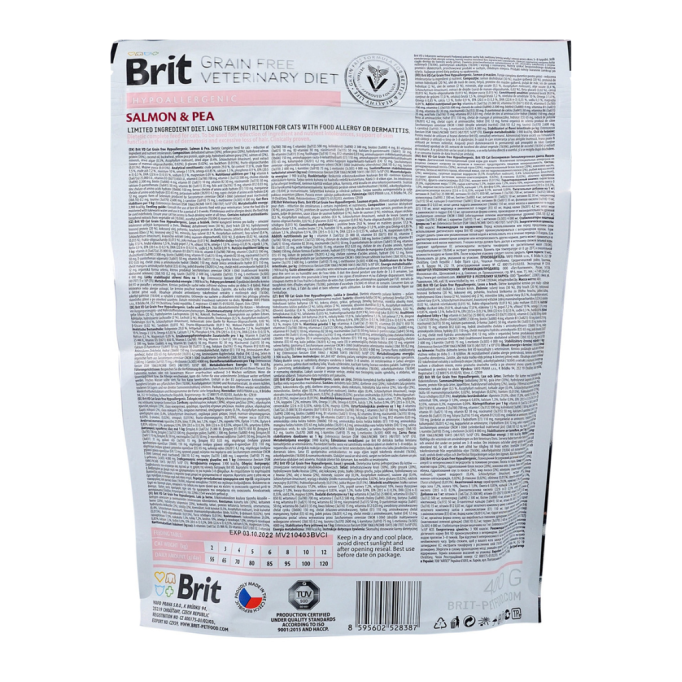 Brit GF Veterinary Diets Cat Hypoallergenic Дієтичний сухий беззерновий корм для дорослих котів при харчовій алергії 400г