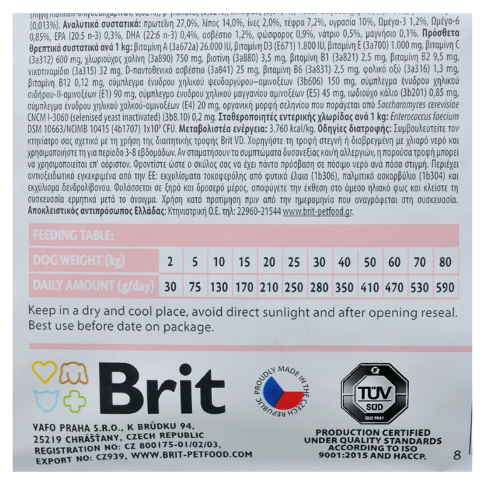Brit GF VetDiets Dog Hypoallergenic Дієтичний сухий корм для дорослих собак при харчовій алергії 2кг