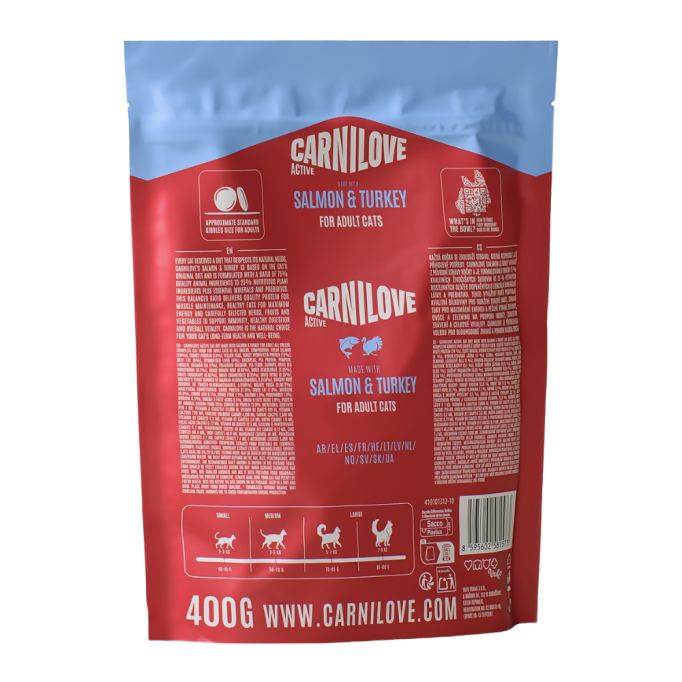 Carnilove Active Salmon & Turkey Сухий корм з лососем та індичкою для дорослих котів 400г