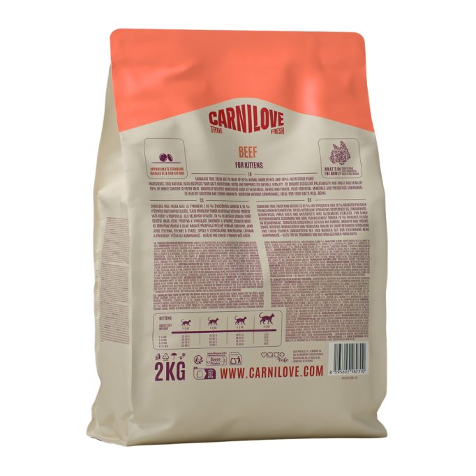 Carnilove True Fresh Beef Kitten Сухий корм з яловичиною для кошенят 2кг