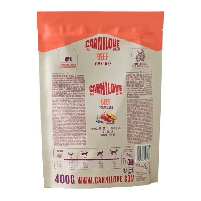 Carnilove True Fresh Beef Kitten Сухий корм з яловичиною для кошенят 400г
