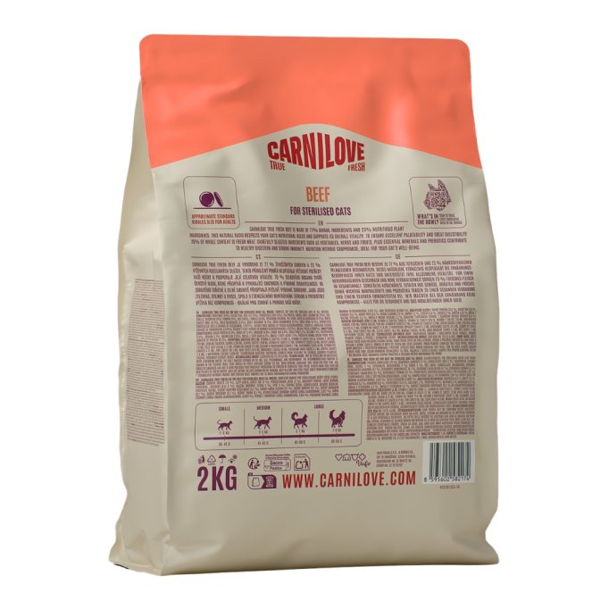 Carnilove True Fresh Beef Sterilised Сухий корм з яловичиною для дорослих стерилізованих котів 2кг