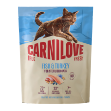 Carnilove True Fresh Fish & Turkey Sterilised Сухий корм з рибою та індичкою для дорослих стерилізованих котів 400г