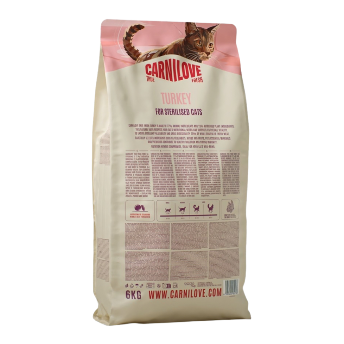 Carnilove True Fresh Turkey Sterilised Сухий корм з індичкою для дорослих стерилізованих котів 6кг