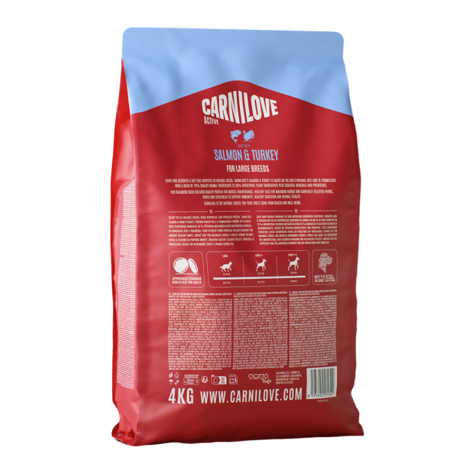 Carnilove Active Salmon & Turkey Large Breed Сухий корм з лососем та індичкою для дорослих собак великих порід 4кг