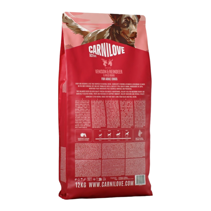 Carnilove Active Venison & Reindeer & Wild Boar Active Adults Сухий корм з олениною і диким кабаном для дорослих активних собак 12кг