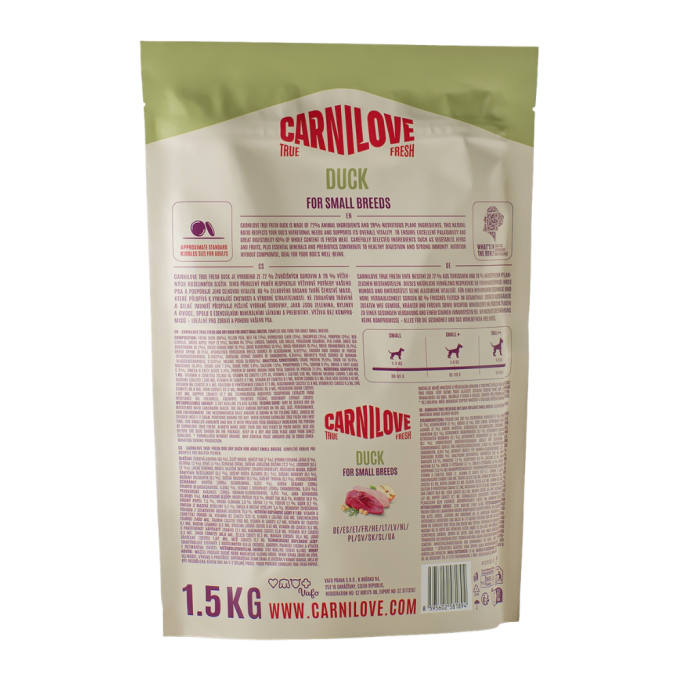 Carnilove True Fresh Duck Small Breed Сухий корм з качкою для дорослих собак малих порід 1,5кг