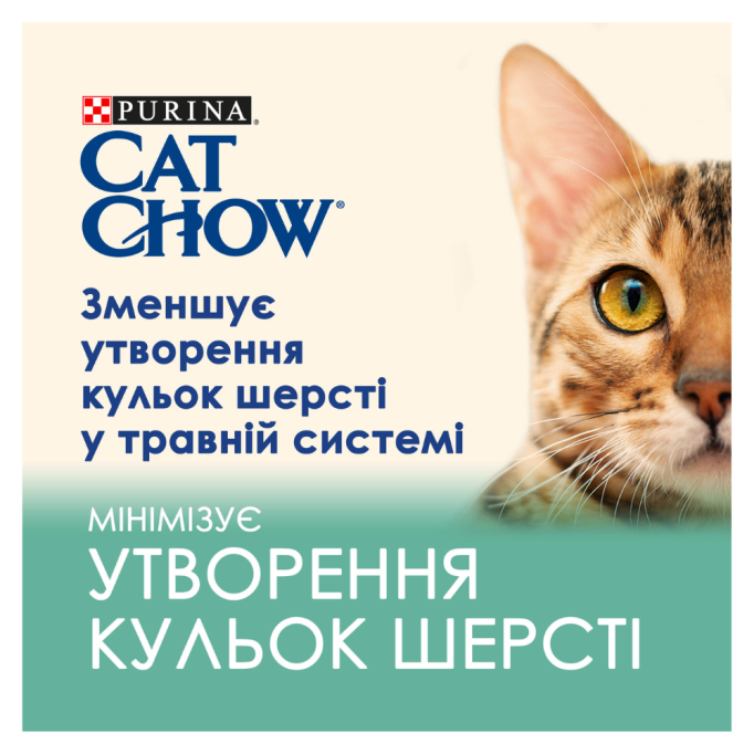Cat Chow Hairball Вологий корм з куркою та зеленою квасолею для дорослих котів з ефектом виведення шерсті (в соусі) 85г 26шт