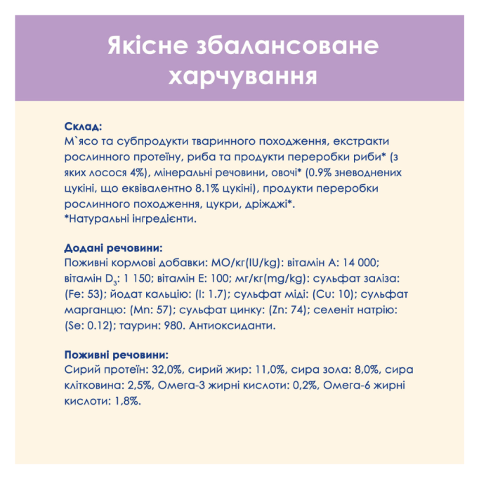 Cat Chow Sensitive Вологий корм з лососем та цукіні для дорослих котів з чутливим травленням (в соусі) 85г 26шт
