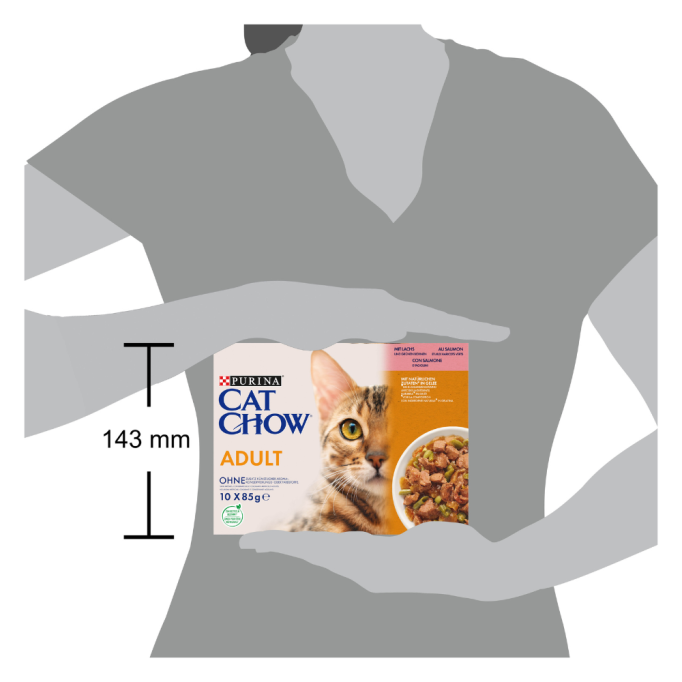 Cat Chow Adult Вологий корм з лососем та зеленою квасолею для дорослих котів (в желе) 85г 10шт