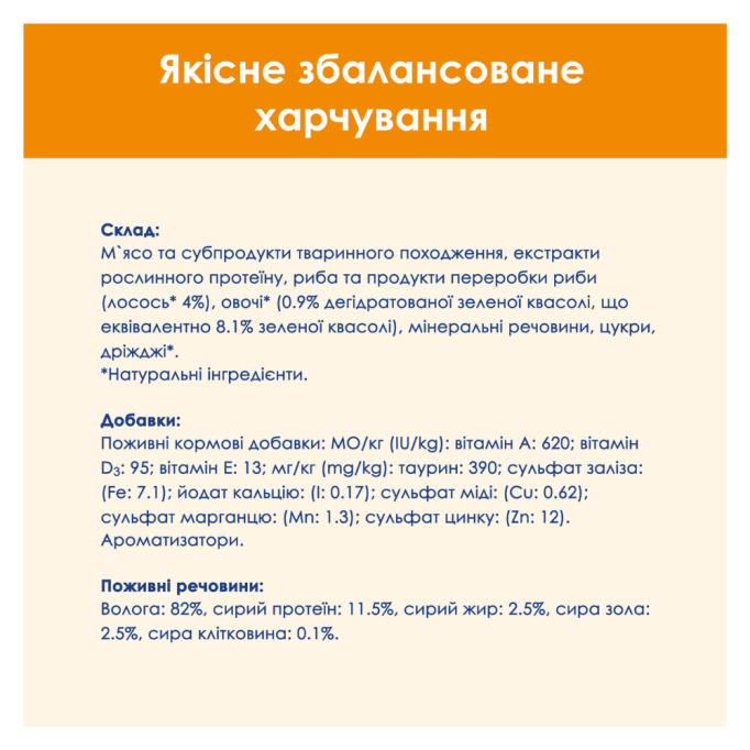 Cat Chow Adult Вологий корм з лососем та зеленою квасолею для дорослих котів (в желе) 85г 10шт