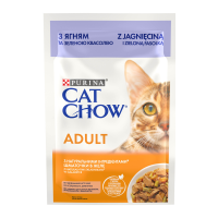Cat Chow Adult Вологий корм з ягням та зеленою квасолею для дорослих котів (в желе) 85г 26шт