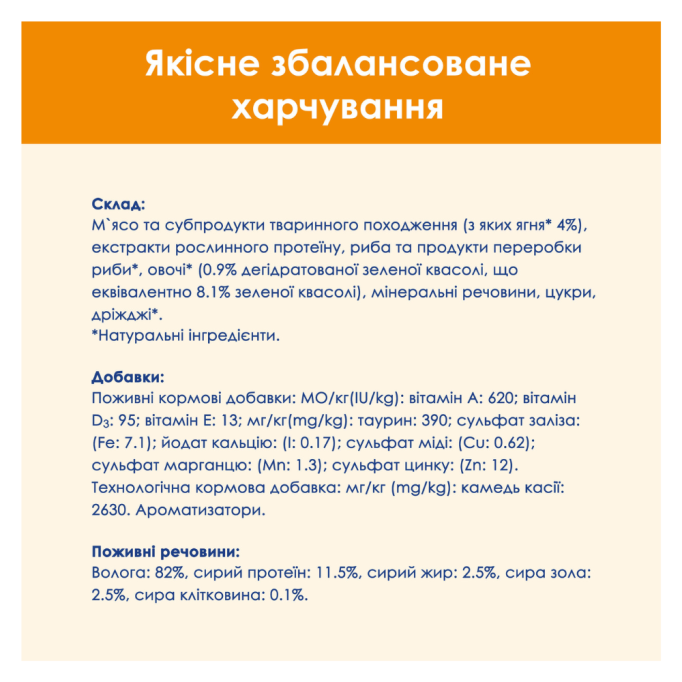Cat Chow Adult Вологий корм з ягням та зеленою квасолею для дорослих котів (в желе) 85г 26шт