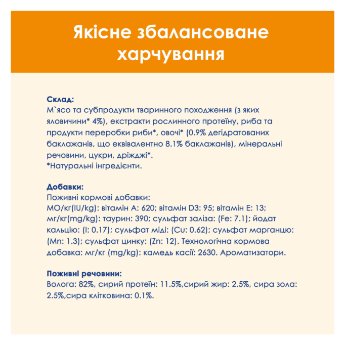 Cat Chow Adult Вологий корм з яловичиною та баклажанами для дорослих котів (в желе) 85г 26шт