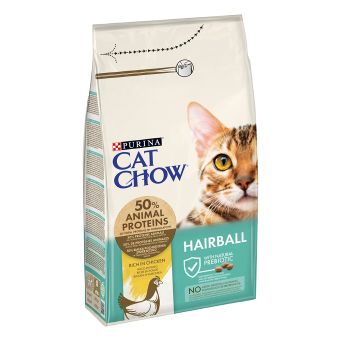 Cat Chow Special Care Hairball Control Сухий корм з куркою для дорослих котів з ефектом виведення шерсті 15кг