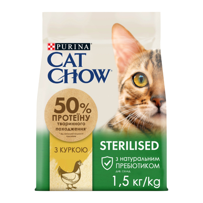 Cat Chow Special Care Sterilised Сухий корм з куркою для дорослих стерилізованих котів 1,5кг