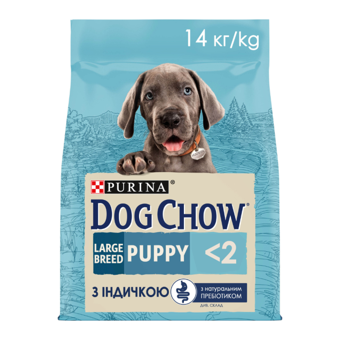 Dog Chow Puppy Large Breed Сухий корм для цуценят великих порід з індичкою 14кг
