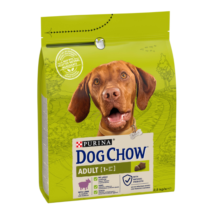 Dog Chow Adult Lamb Сухий корм з ягням для дорослих собак 2,5кг
