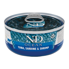 Farmina N&D Grain Free Ocean Tuna Sardine & Shrimp Adult Cat Беззерновий вологий корм для дорослих котів з тунцем сардиною та креветкою 70г