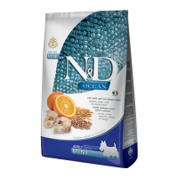 Farmina N&D Low Grain Ocean Cod Spelt Oats & Orange Adult Mini Низькозерновий сухий корм з тріскою та апельсином для дорослих собак дрібних порід 800г