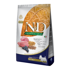 Farmina N&D Low Grain Dog Lamb & Blueberry Adult Mini Низькозерновий сухий корм з ягням та чорницею для дорослих собак дрібних порід 800г