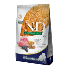 Farmina N&D Low Grain Lamb & Blueberry Puppy Medium & Maxi Низькозерновий сухий корм з ягням та чорницею для цуценят середніх та великих порід 2,5кг