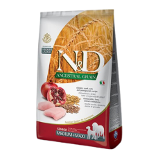 Farmina N&D Low Grain Dog Chicken & Pomegranate Senior Medium & Maxi Низькозерновий сухий корм з куркою та гранатом для дорослих собак середніх та великих порід від 7 років 2,5кг