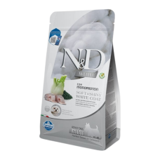 Farmina N&D Grain Free Withe Adult Mini Беззерновий сухий корм з сибасом спіруліною та фенхелем для дорослих собак дрібних порід з білою шерстю 5кг