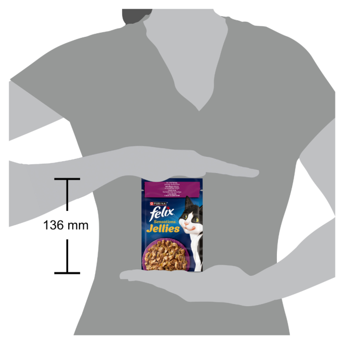 Felix Sensations Jellies Вологий корм з качкою та шпинатом для дорослих котів (в желе) 85г 26шт 