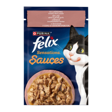 Felix Sensations Sauces Вологий корм з лососем і креветками для дорослих котів (в соусі) 85г 26шт 