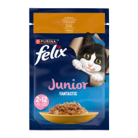 Felix Fantastic Junior Вологий корм з куркою для кошенят (в желе) 85г 26шт