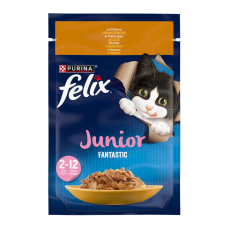 Felix Fantastic Junior Вологий корм з куркою для кошенят (в желе) 85г 26шт