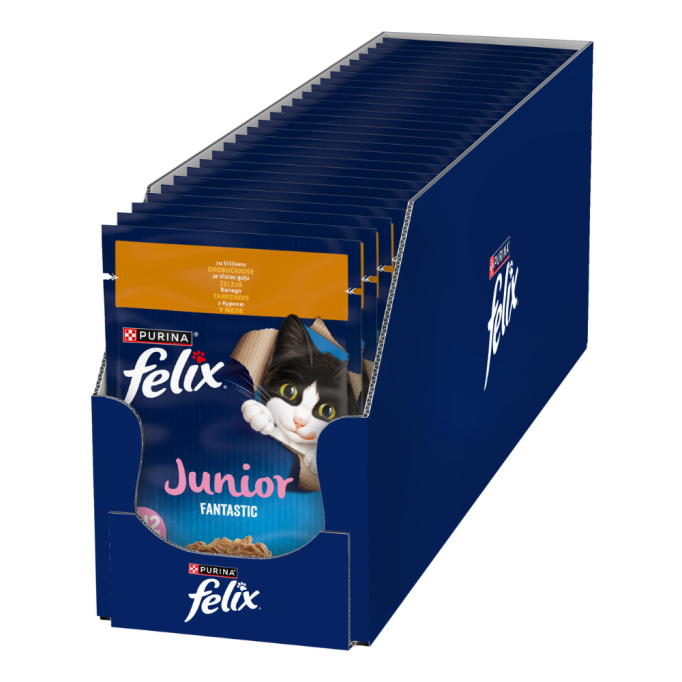 Felix Fantastic Junior Вологий корм з куркою для кошенят (в желе) 85г 26шт