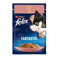 Felix Fantastic Вологий корм з лососем для дорослих котів (в желе) 85г 26шт