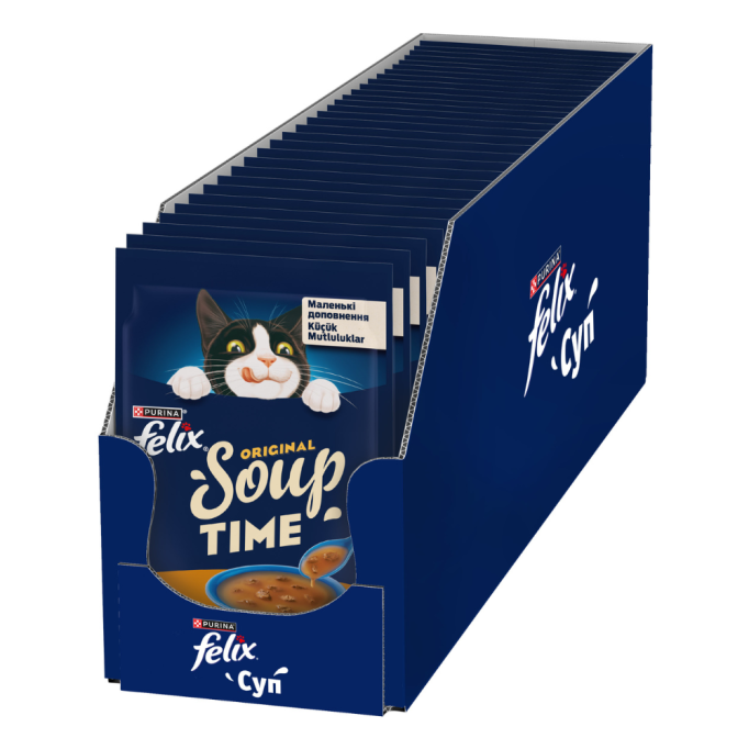 Felix Soup Chicken Вологий корм суп з куркою для дорослих котів 48г 30шт 
