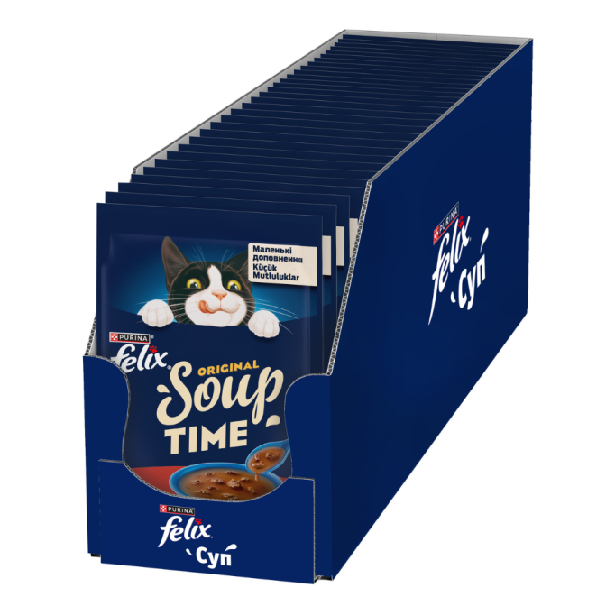 Felix Soup Beef Вологий корм суп з яловичиною для дорослих котів 48г 30шт 
