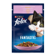 Felix Fantastic Вологий корм з фореллю та зеленими бобами для дорослих котів (в желе) 85г 26шт