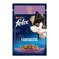 Felix Fantastic Вологий корм з ягням для дорослих котів (в желе) 85г 26шт