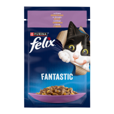 Felix Fantastic Вологий корм з ягням для дорослих котів (в желе) 85г 26шт