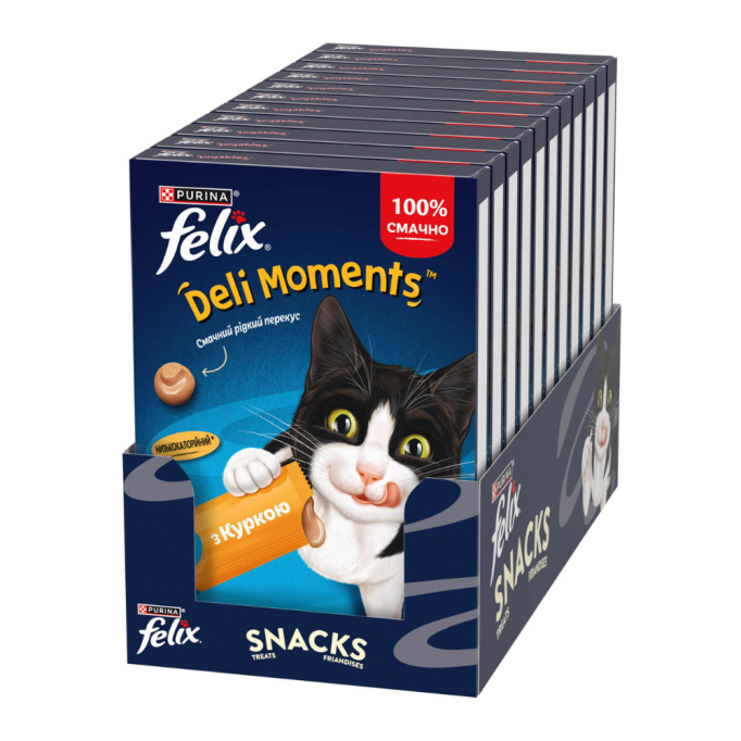 Felix Deli Moments Chicken Кремові ласощі з куркою для дорослих котів 10г 4шт