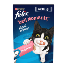 Felix Deli Moments Salmon Кремові ласощі з лососем для дорослих котів 10г 4шт
