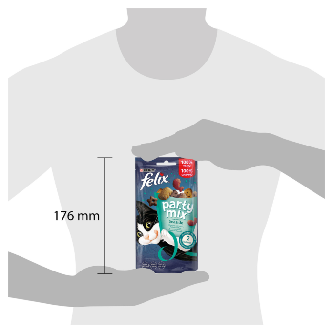 Felix Party Mix Ocean mix Ласощі для дорослих котів зі смаком лосося, форелі та мінтаю 60г
