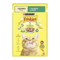 Friskies Вологий корм з качкою для дорослих котів (в соусі) 85г 26шт