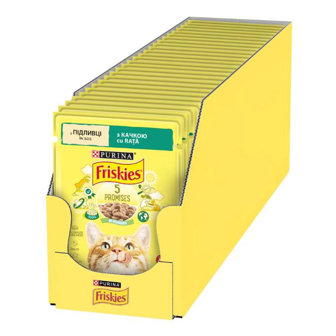 Friskies Вологий корм з качкою для дорослих котів (в соусі) 85г 26шт
