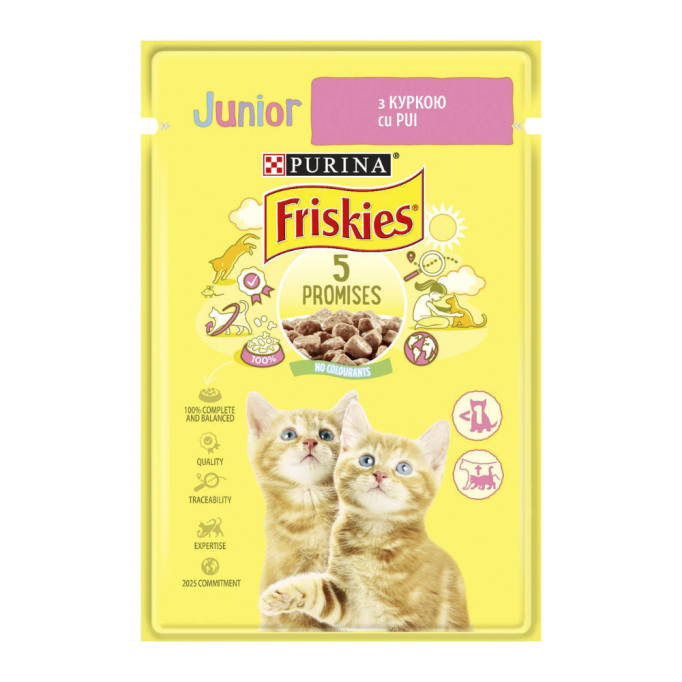 Friskies Junior Вологий корм з куркою для кошенят (в соусі) 85г 26шт